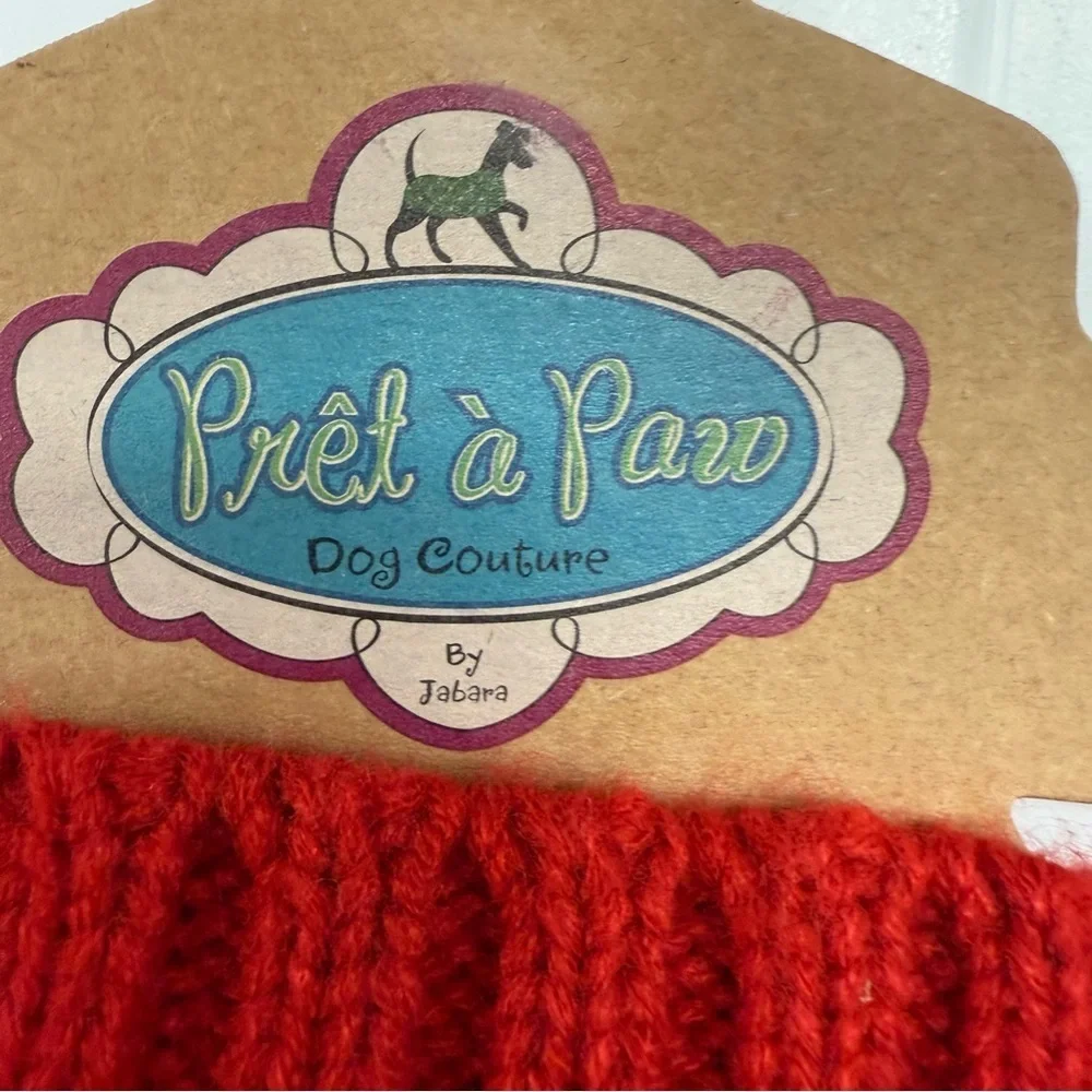 NWT Pret A Paw Red & Gold Glitter Dog Sweater Large Dogs Pet Apparel Bougie
